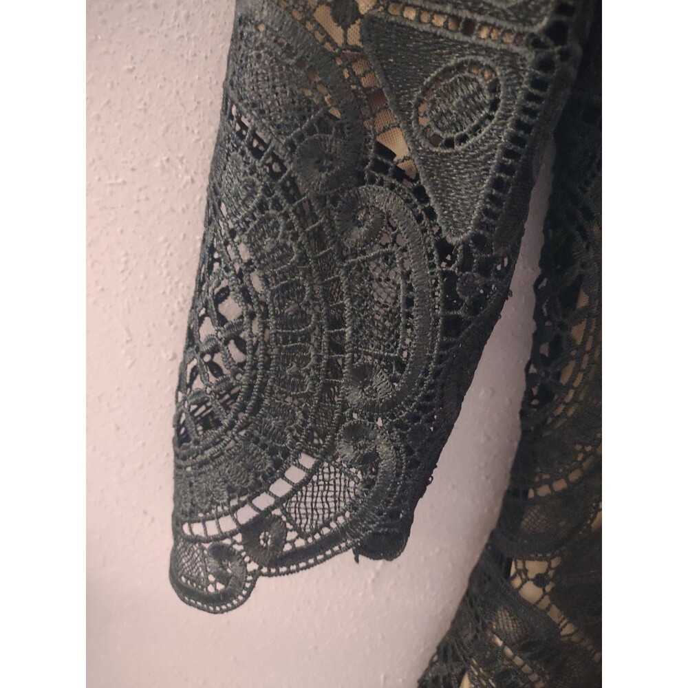 Goldie Crochet Medallion Black Lace Lined Dress Women's Size Small - Picture 2 of 12